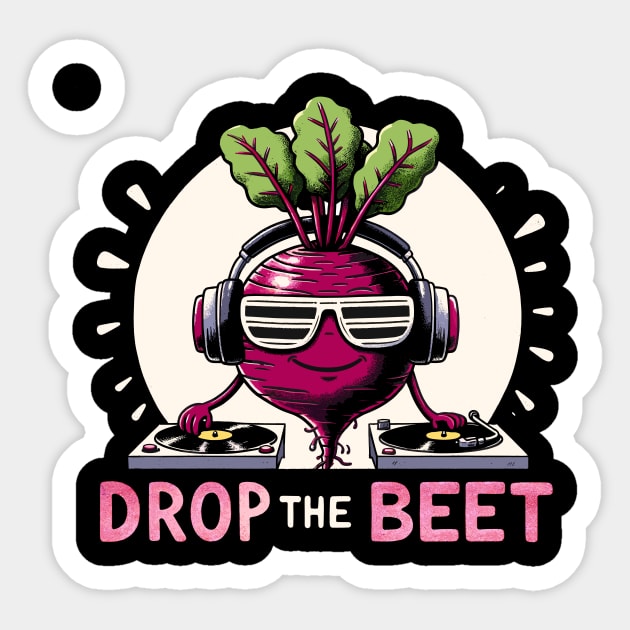 Drop the Beat DJ Beet Sticker by DoodleDashDesigns